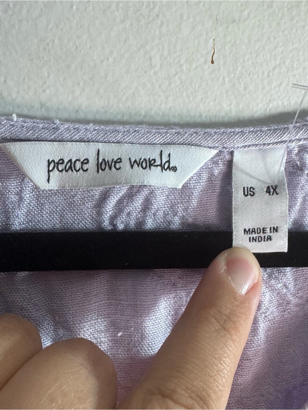 Peace Love World 4X Lavender Embroidered Linen Cotton Blend Tunic Blouse - Picture 4 of 6